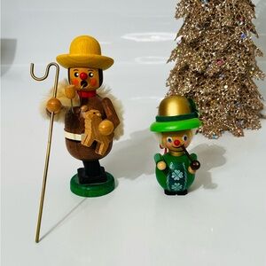 Straco Vintage German Smoker Wood Carved Shepard aka Räuchermann Figurine